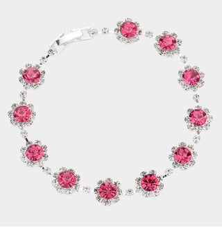 Like A Queen Rhinestone Bracelet (Silver)