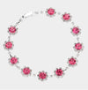 Like A Queen Rhinestone Bracelet (Fuchsia)