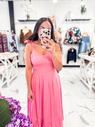 Finding My Paradise Ruffle Dress (Pink)