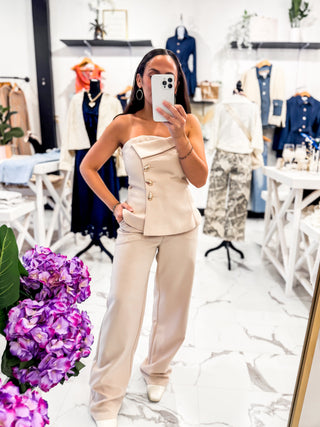 Iconic It Girl Trousers (Beige)