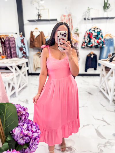 Finding My Paradise Ruffle Dress (Pink)