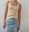 Elena Halter Knit Top (Cream)