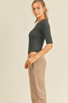 Crazy About You Seamless Bodysuit (Black)