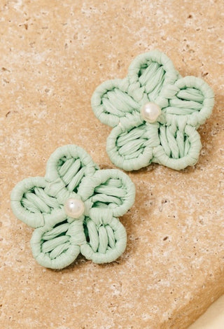 Loretta Raffia Earrings (Mint)