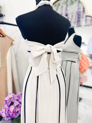 Open Back Linen Blouse 