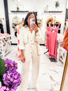 Tan Lines & Good Vibes Wide Leg Pants (White)