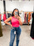Bella V Boutique Second Skin Seamless Bodysuit In Hot Pink
