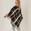 Elsa Plaid Shawl Scarf (Navy)