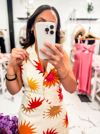 Dress To Tuscan Sun Print Vest Top Beige