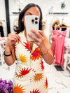 Dress To Tuscan Sun Print Vest Top Beige