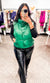 Bella V Boutique Kelly Green Faux Leather Puffer Vest 