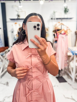 Cotton Pink Shirt Dress