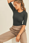 Crazy About You Seamless Bodysuit (Black)