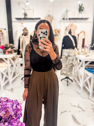 Solstice Pleated Trousers (Chocolate)