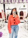 Coral Cable Knit Sweater Holiday Outfit Ideas