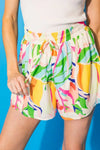 Feel The Breeze Printed Shorts (Blue Green)