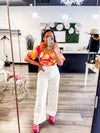 That 70's Vibes Top (Orange Fuchsia)