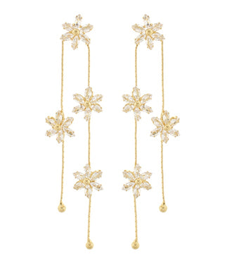 Lillian Drop Earrings (Clear/Gold)