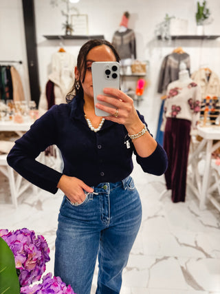 Always Reliable Knit Cardigan (Navy)