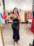 Bella V Boutique Lace Satin Mermaid Black Dress 