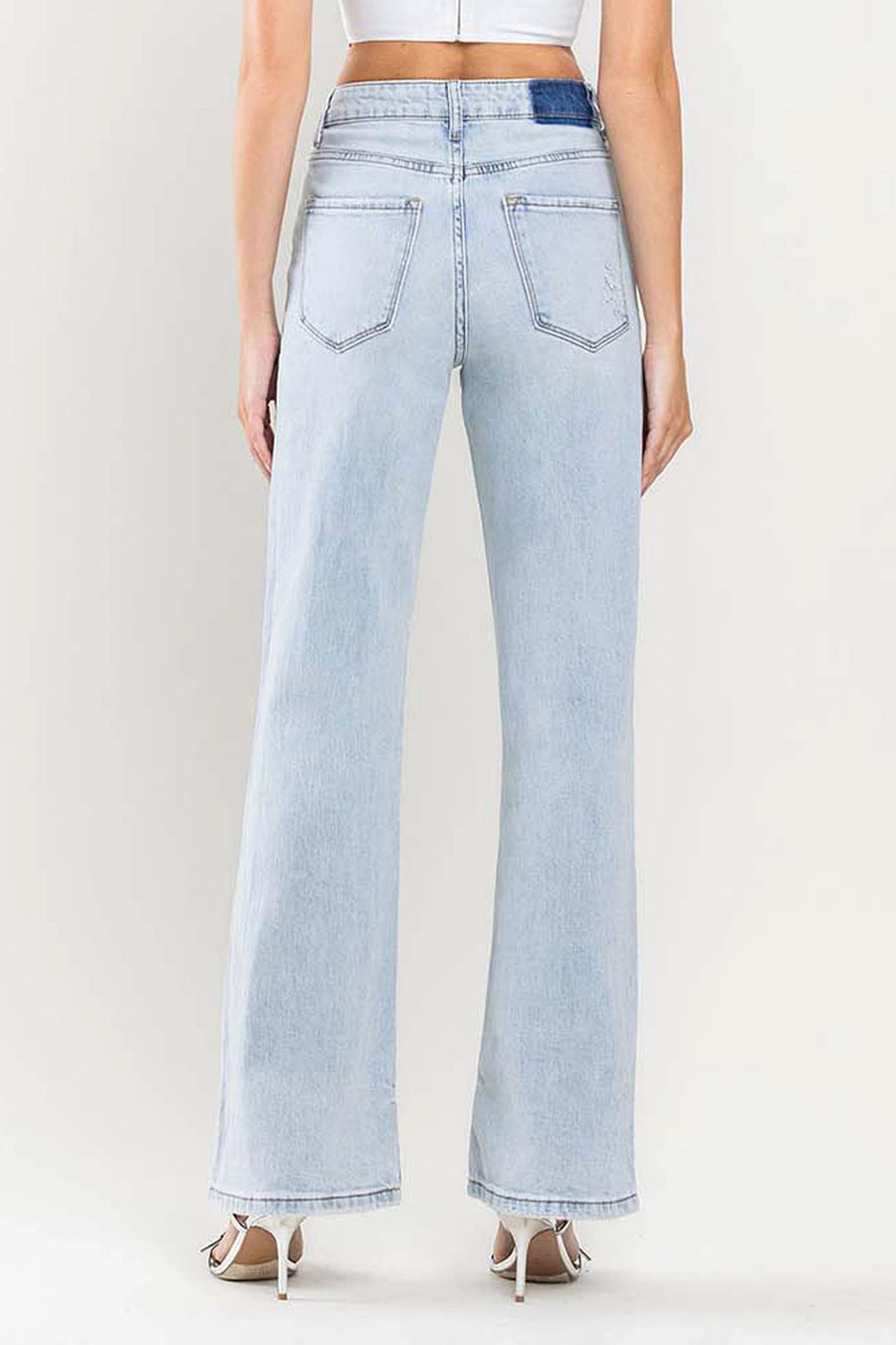 Bella V Boutique Vintage Wash Flare Full Length Jeans