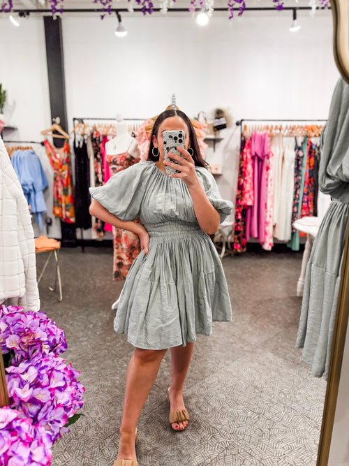 Moments Like This Flare Dress (Sage)