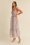 Fairytale Tiered Midi Dress (Purple)