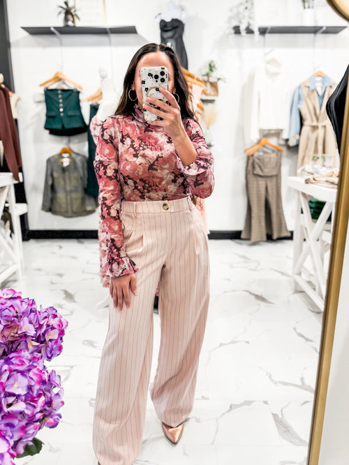 Bella V Boutique Good Graces Wide Leg Trousers (Soft Pink)