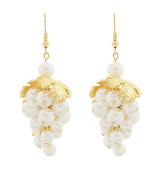Mia Pearl Earrings (Cream/Gold)