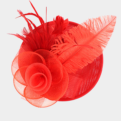 Red Route Fascinator (Red)