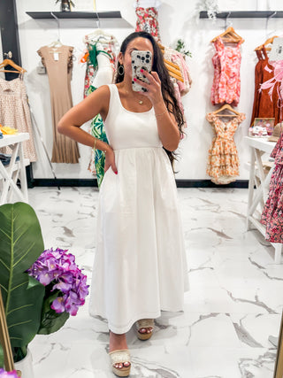 Coconut Dreams Linen Dress (Off White)