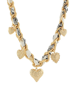 Jane Scarf Necklace (Ivory/Gold)
