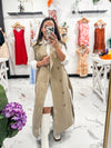 Like No Other Denim Trench Coat (Taupe)