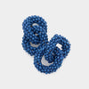 Jaylene Beaded Drop Earrings (Blue)