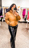 Bella V Boutique Faux Leather Brown Coat