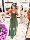 Havana Days Halter Maxi Dress (Olive)