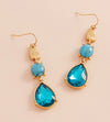 Bianca Stone Teardrop Earrings (Blue)