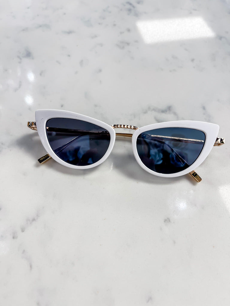 Addison Cateye Sunglasses (White)