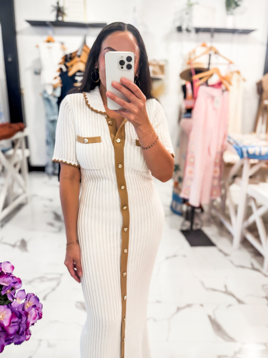 Daydream in Detail Crochet Dress Ivory