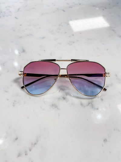 Blake Aviator Sunglasses (Pink)