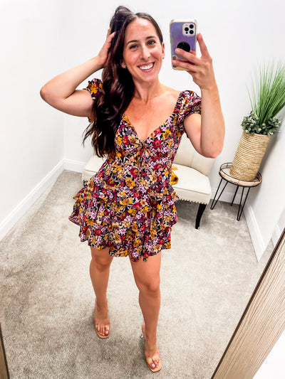 Tammy Ruffle Mini Dress (Forbidden) - Buddy Love