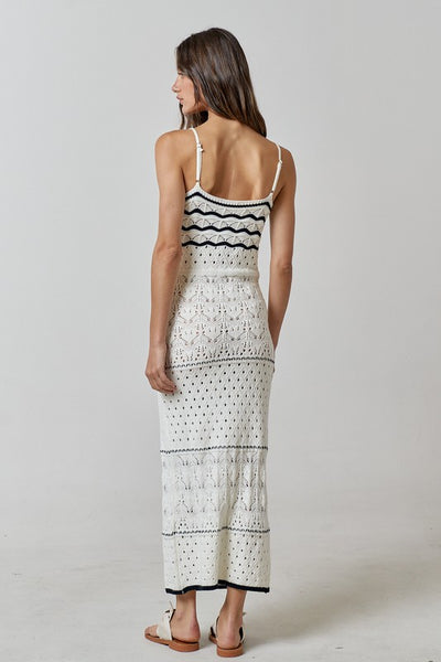 A Good Time Crochet Slit Dress (Ivory)