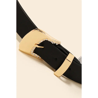 Emerson Rhinestone Buckle Belt (Black)