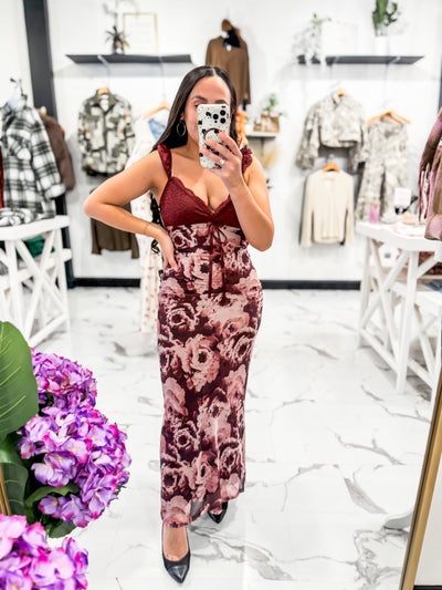 Winter Floral Maxi Dress