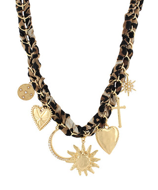 Emerson Scarf Charm Necklace (Gold)