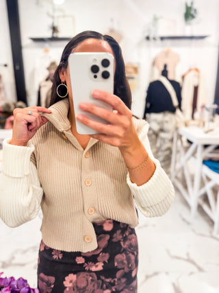 Color Block High Neckline Sweater 