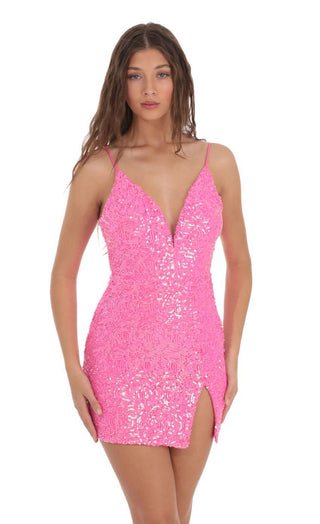 Sweetest Love Sequin Mini Dress(Hot Pink)