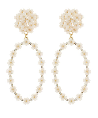 Celeste Drop Earrings (White/Gold)