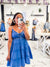 Too Sweet Lace Cotton Mini Dress (Blue)