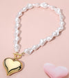 Bold Love Pearl Heart Necklace (Gold)